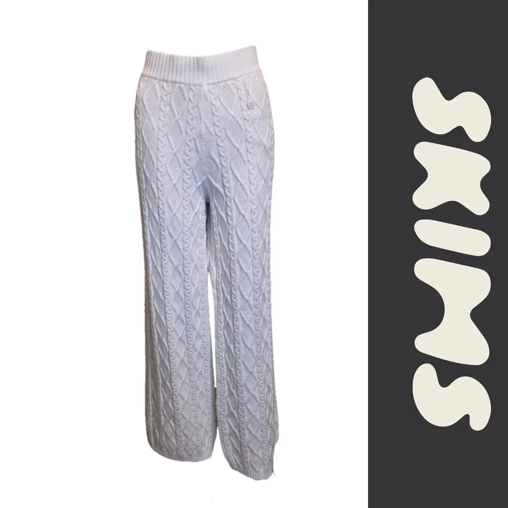 Skims CABLE KNIT STRAIGHT LEG PANT White Large- Loose thread, a few dirt marks - Picture 2 of 16